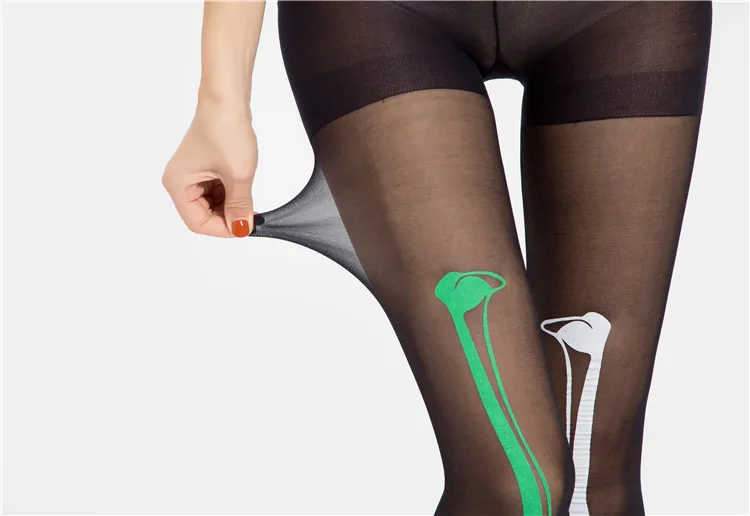 Модернизированы! Harajuku color Bone Panty-hose поддельные через мясо Япония носки с татуировкой Patyhose напрямую от производителя продажи