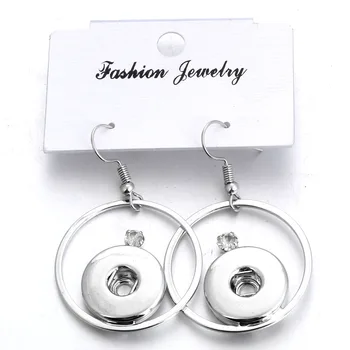 

New Snap Jewelry Snap Buttons Metal Earrings Fit 18mm Button Copper Earring DIY Dangle Earrings Jewelry