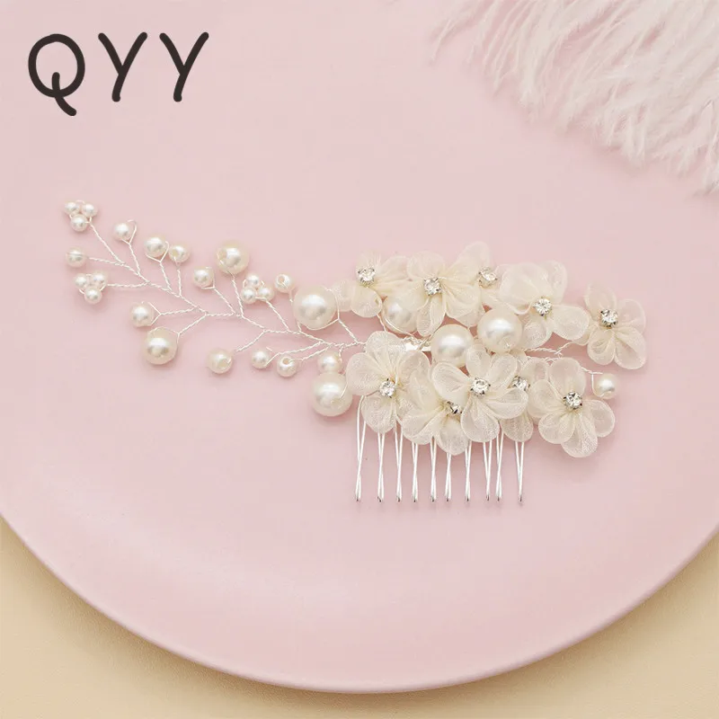 

QYY Fashion 2019 Hair Comb Bridal Flower Wedding Hair Jewelry Wedding Hair Combs Clips Vintage Bridal Ornaments Accessories