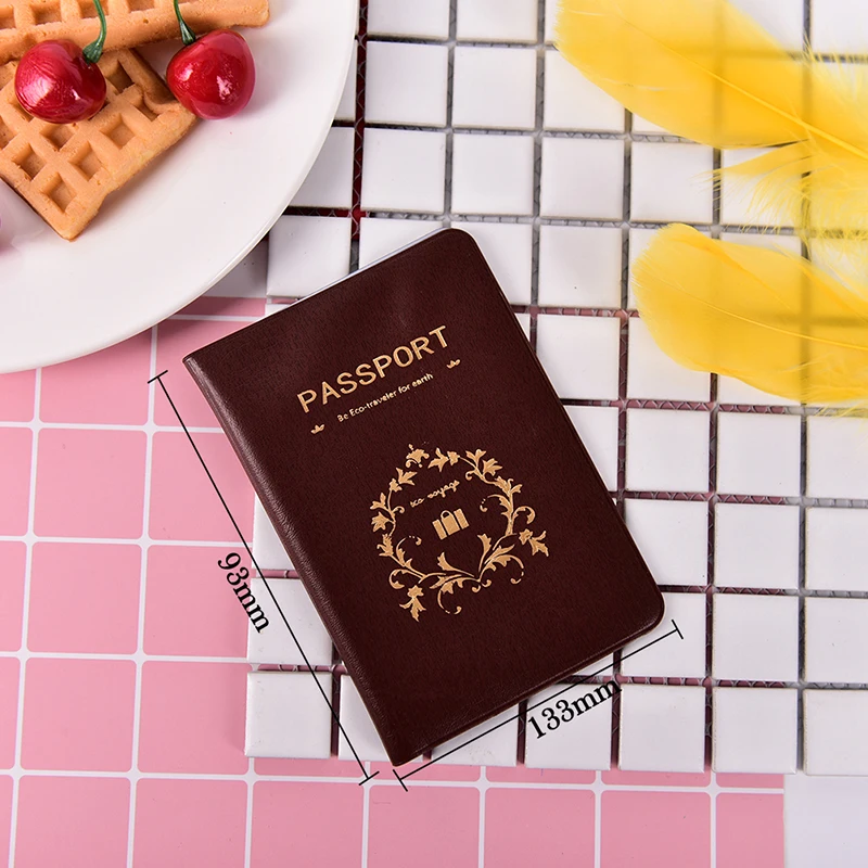Розовый дорожный простой паспорт удостоверение Обложка держатель Чехол протектор кожи ПВХ