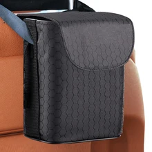 Автомобильная корзина для мусора Многофункциональный подвесной автомобильный лоток для хранения Авто мешок для мусора с крышкой и удаляемый моющийся внутренний контейнер