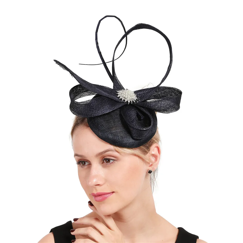 Винтажные головные уборы millinery шляпка для церкви Очаровательные Элегантные женские имитирующие жемчужные украшения Головные уборы Свадебные замужние шапки XMF306