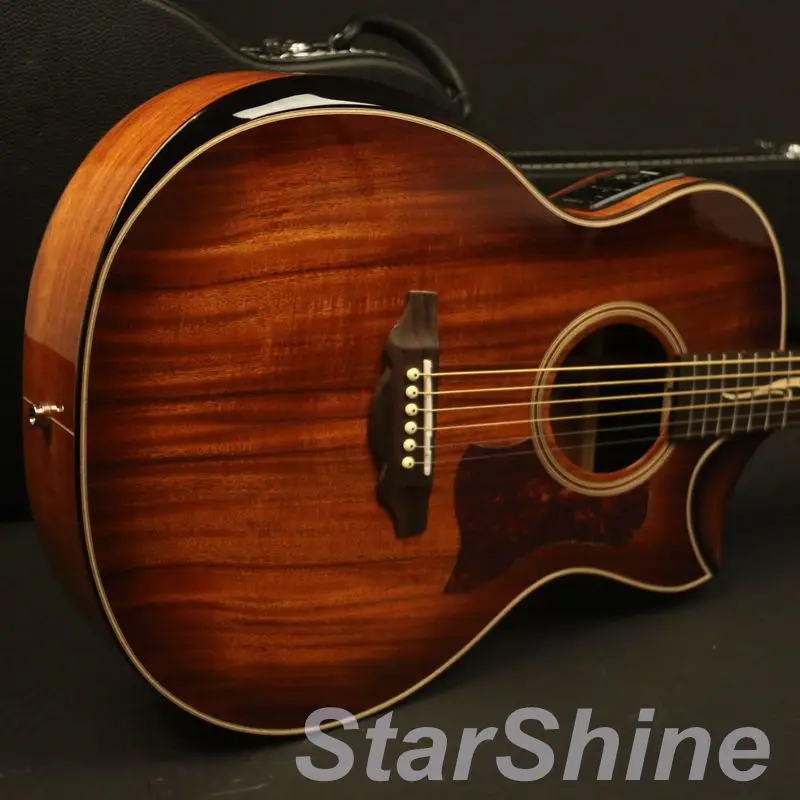 Новое поступление 40in Hardmade limated Edition Акустическая гитара D style Koa Top& back BoneNut& Saddles