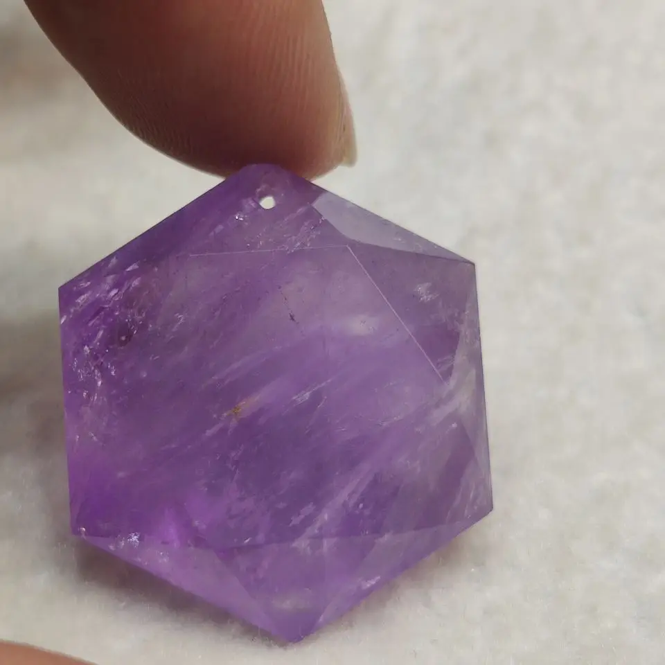 1pcs Amethyst Star of David Metaphysical Healing Tool- Hexagon Design
