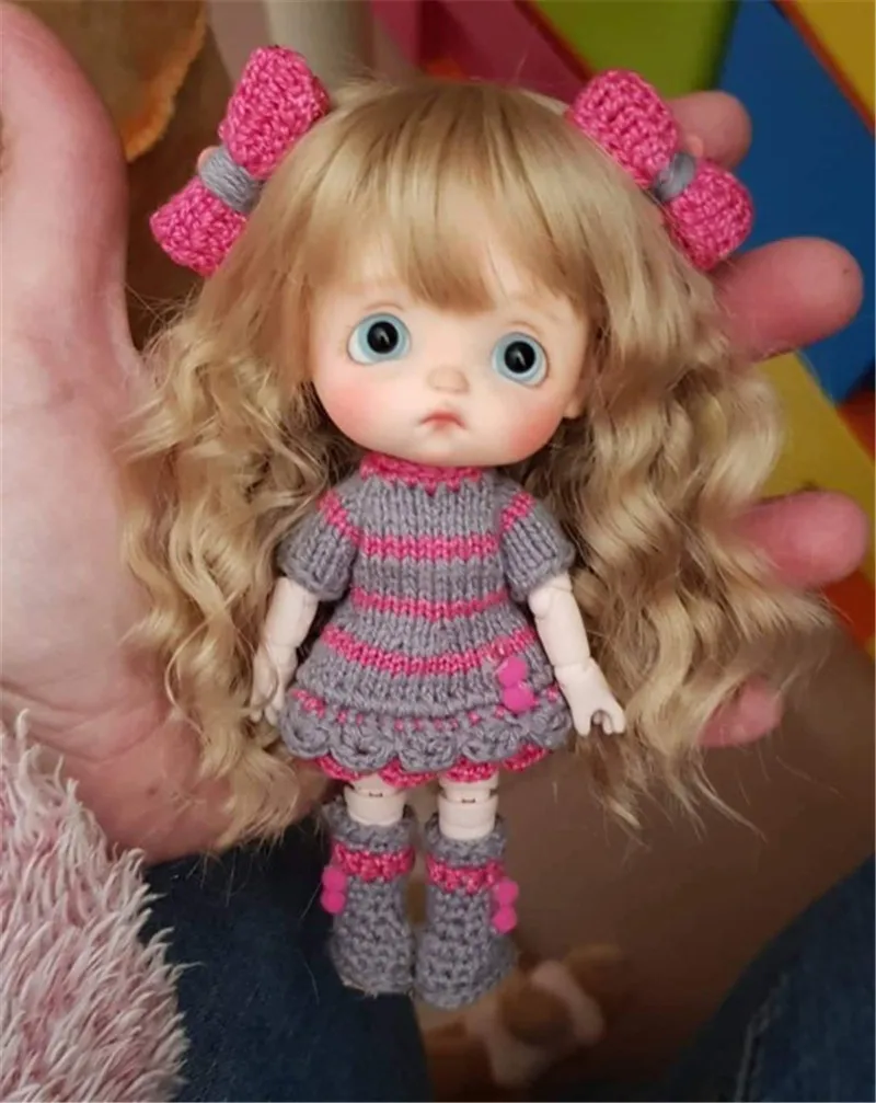 1/8 bjd&kurhn doll wig soft fiber bob hair for 14-15cm diameter