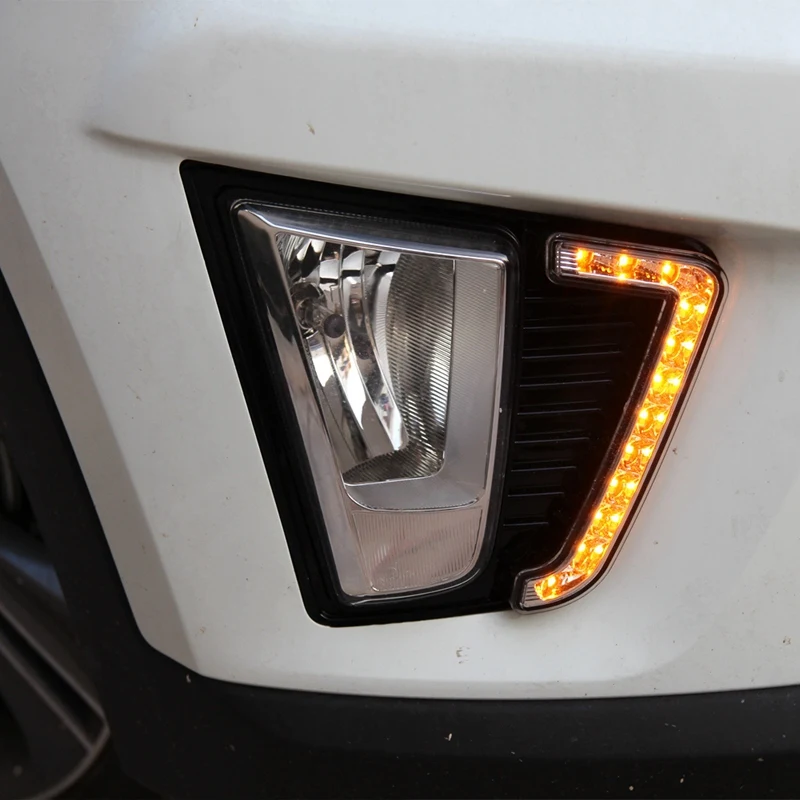 Светодиодный дневной светильник 12V Светодиодный светильник DRL конкретных для hyundai IX25 с указатель поворота светильник