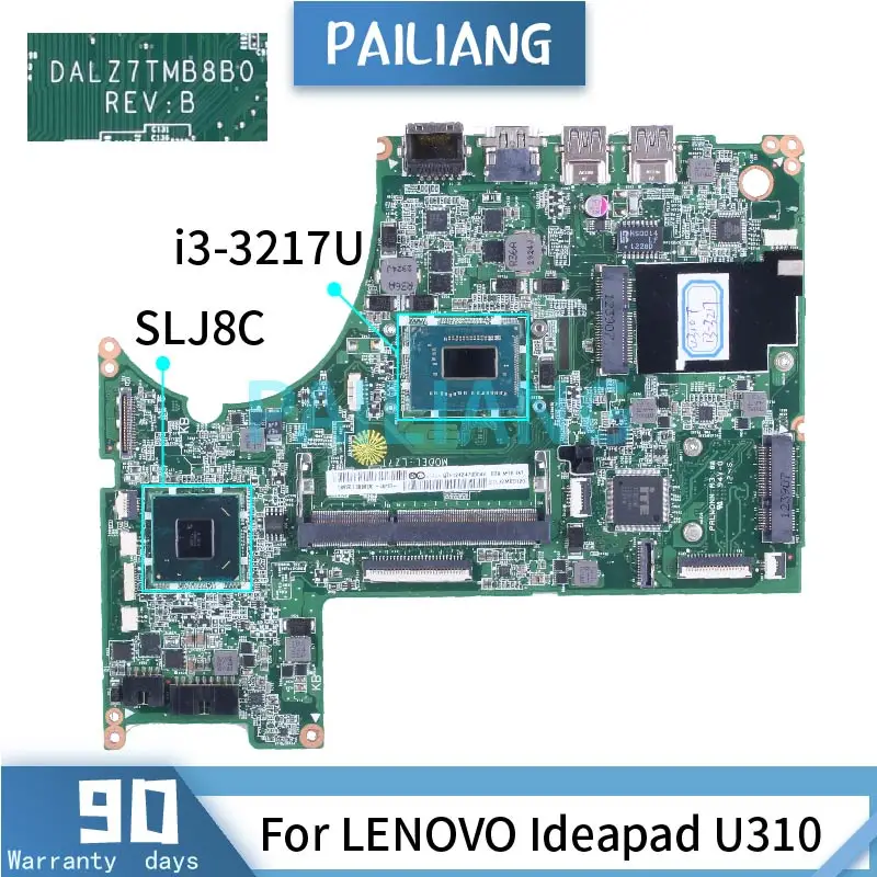 

For LENOVO Ideapad U310 i3-3217U Laptop Motherboard DALZ7TMB8B0 SR0N9 SLJ8C DDR3 Notebook Mainboard