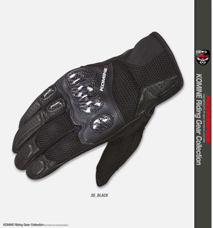 Komine GK 197, уличные мотоциклетные перчатки для езды на мотоцикле, синие камуфляжные перчатки, перчатки для горного велосипеда - Цвет: Black Red