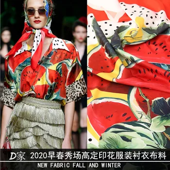 

2YDS/ 2020 new field flower wave point watermelon pattern cotton printed fabric dress shirt fashion material beautiful color