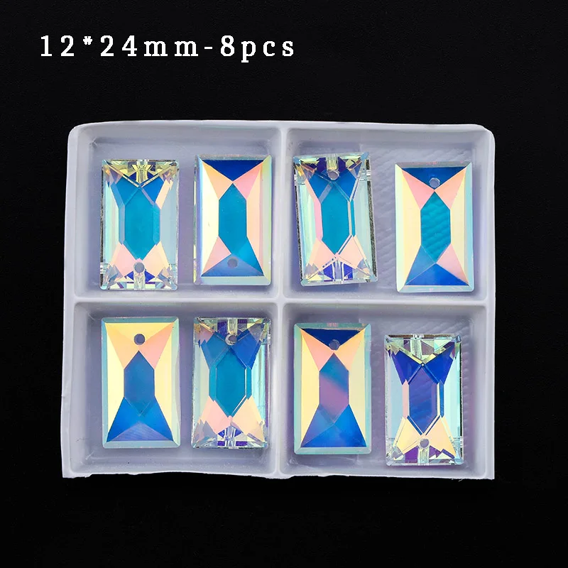 12x24mm- 8pcs Оптом много граненый хрусталь бусины ювелирные изделия кристалл AB все стили - Цвет: 12x24mm- 8pcs