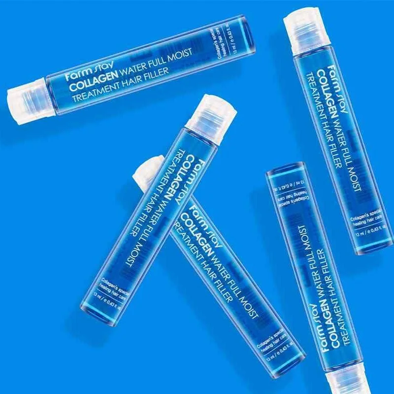FARM STAY Coollagn Water MoistTreatment Hair Filler 10pcs Protein Hair Ampoule Keratin Hair Treatment Anti Hair Loss Product FARM STAY Coollagn Water MoistTreatment Hair Filler 10pcs Protein Hair Ampoule Keratin Hair Treatment Anti Hair Loss Product