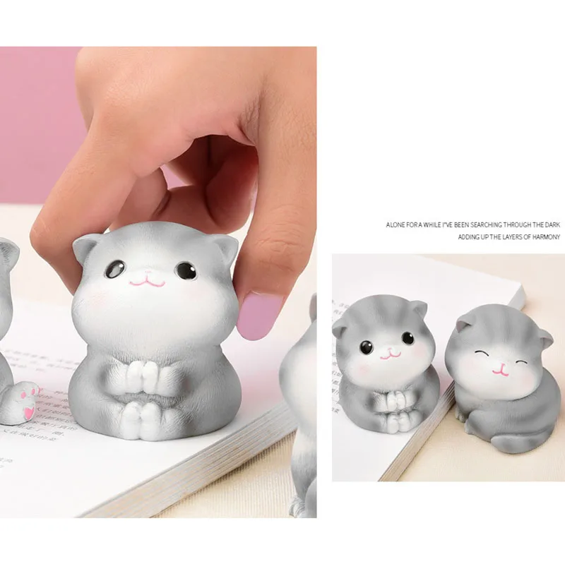 Figura de Ação Escritório em Casa Decoração do Desktop Anime Gato Terno Faça Você Mesmo Modelo Ornamento Speelgoed Carro Artesanato Arte Brinquedos Estátua 5 Pçs 7 AnimalFiguras de dinossauros