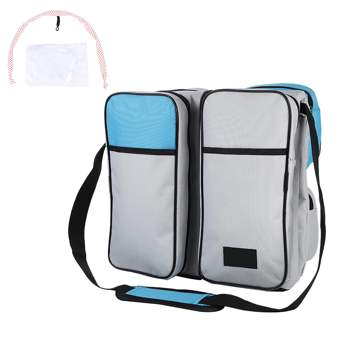 Light gray blue-1 Детская дорожная складная сумка для кровати, переносная сумка для мамы и ребенка, многофункциональная сумка для мамы, детская кроватка - Цвет: Light gray blue-1