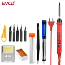 Jcd 908u 80w estanho ferro de solda iluminação multi-função botão conjunto de temperatura ajustável para solda kit diy