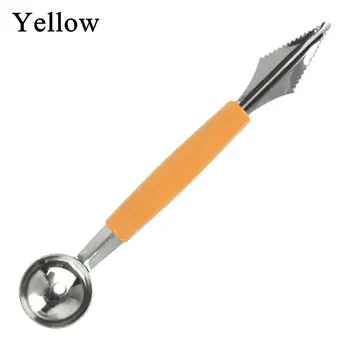 

T Double Head Stainless Steel Fruit Digging Ball Spoon Corrugated Carving Knife Watermelon Fruit Platter Digging Spoon