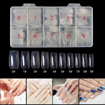 

2019 500Pcs/Box Artificial Nails Transparent Half/Full Cover/French Nail Art Tips Acrylic UV Gel DIY Tools