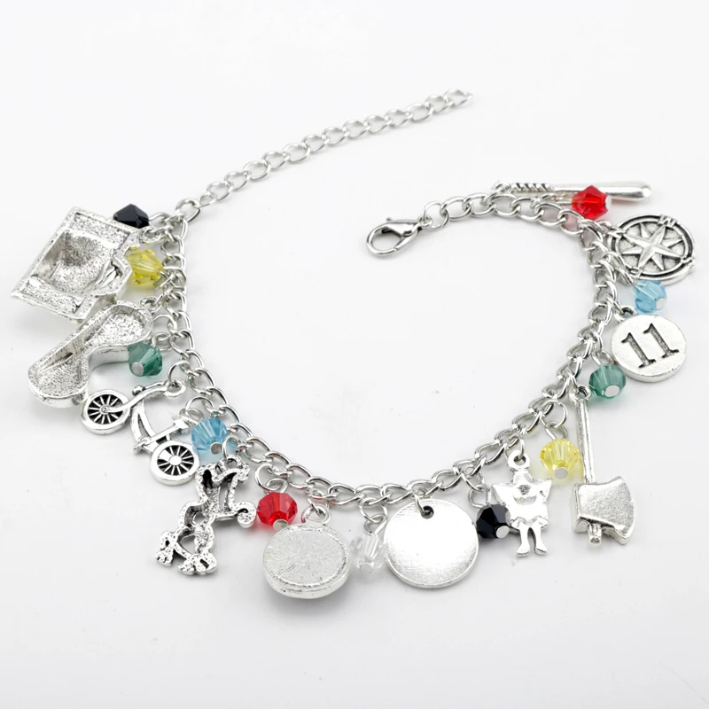 Fashion Stranger Things Crystal Beads Camera Phone Ax Bike 11 Bracelets Bangles For Woman Girls  Jewelry Gift