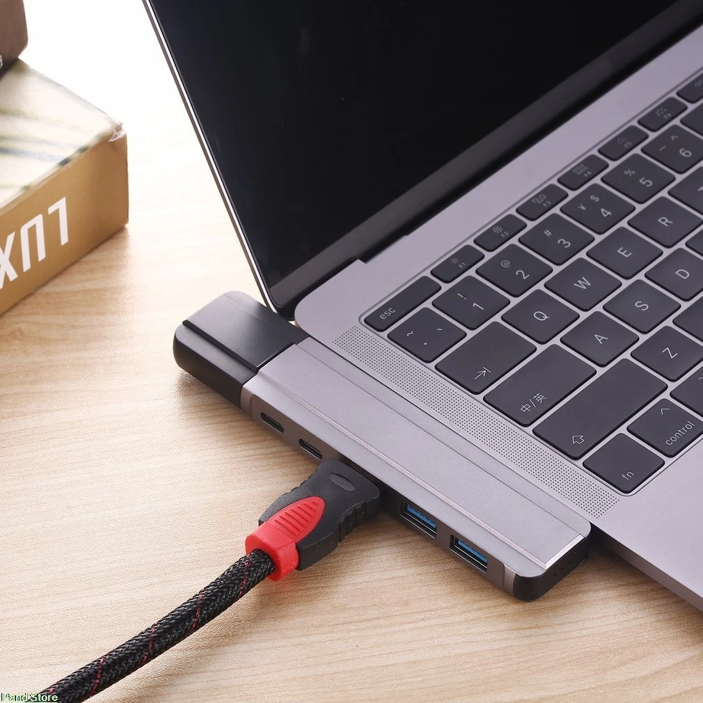 USB C концентратор 6 в 1 концентратор USB Type C адаптер ключ совместим для MacBook Pro 1" 15" Thunderbolt 3, USB-C данных
