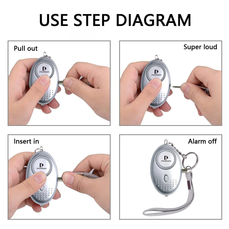 Compact Personal Alarm with LED Light