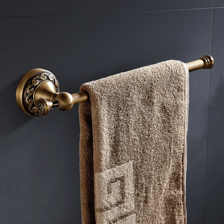 

Wenzhou Manufacturers Wholesale Copper Vintage Brushed Towel Rack European Style Toilet Single Layer Wave Multi-functional Towel
