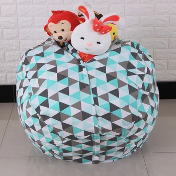 

Kids Toys Storage Bag Organizer Cotton Stuffed Animal Plush Toy Storage Bean Bag Soft Pouch Stripe Storage Bag Clothing Hot Sale
