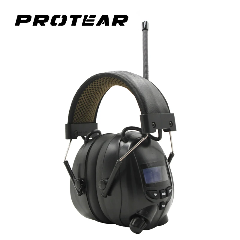 Protear DAB+/FM Hearing Protector Bluetooth Radio Earmuffs Rechargeable Lithium Battery Ear Protection Headphone,Black - Famidy.com