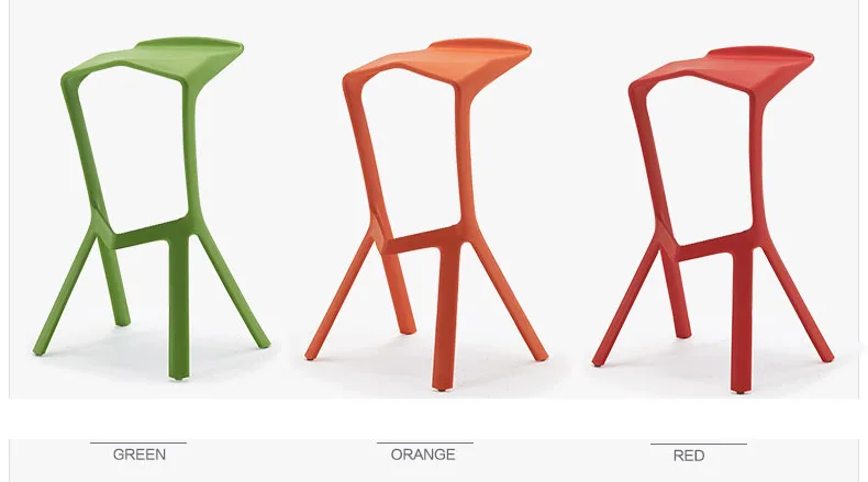 Барные стулья PP пластиковая грузоподъемность до 200 кг креативный простой отдых дома Бар чайный магазин различных цветов высокий табурет для ног