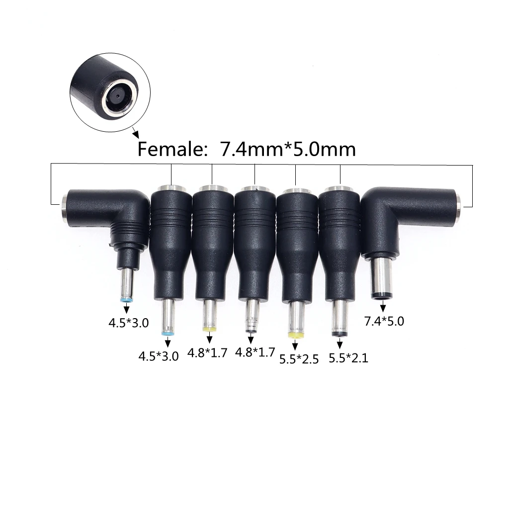 DC 7.4x5.0mm 7.4*0.6 암컷-7.4 5.0mm 4.5*0.6 4.8*1.7mm 5.5*2.1/5.5 2.1mm 수 잭, HP / DELL 노트북 전원 어댑터 플러그용