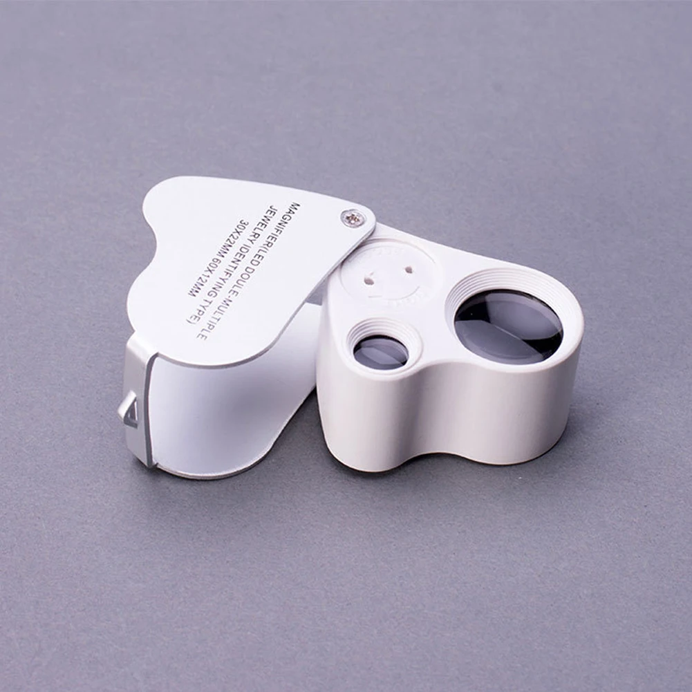 30X 60X Lightweight Small Foldable Stamps Professional Led Illuminated Durable Jewelry Loupe Magnifier Portable Tool Double Lens