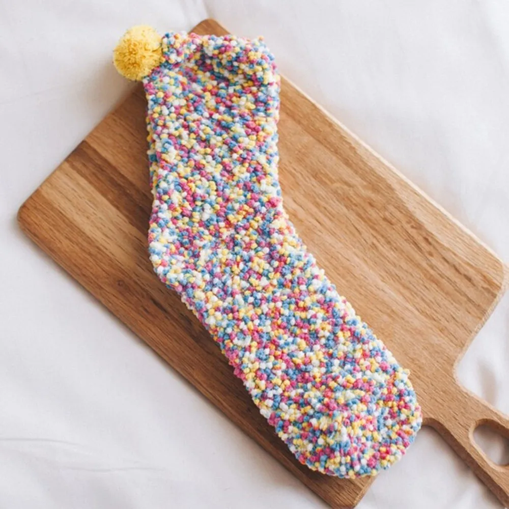 JAYCOSIN/1 пара креативных уютных Хлопковых Носков с помпоном для женщин; теплые зимние домашние носки для сна; Calcetines Invierno Hombre; 1127 49