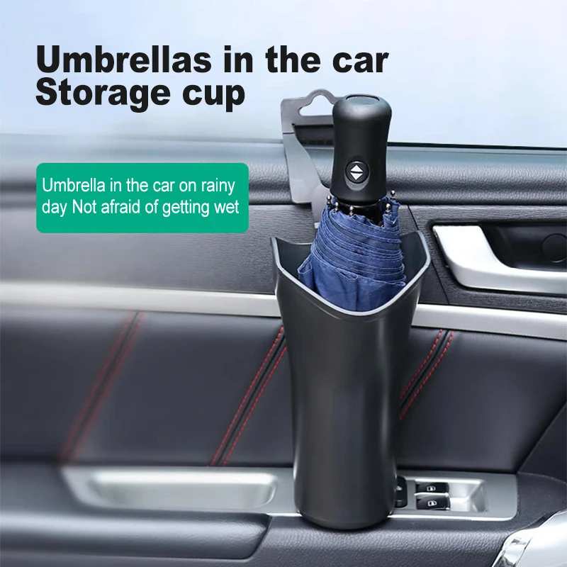 Car Umbrella Storage Box Multifunctional Organizer Barrel Car Folding Hanging Water Bottles Rack Umbrella Bucket Stowing Tidying