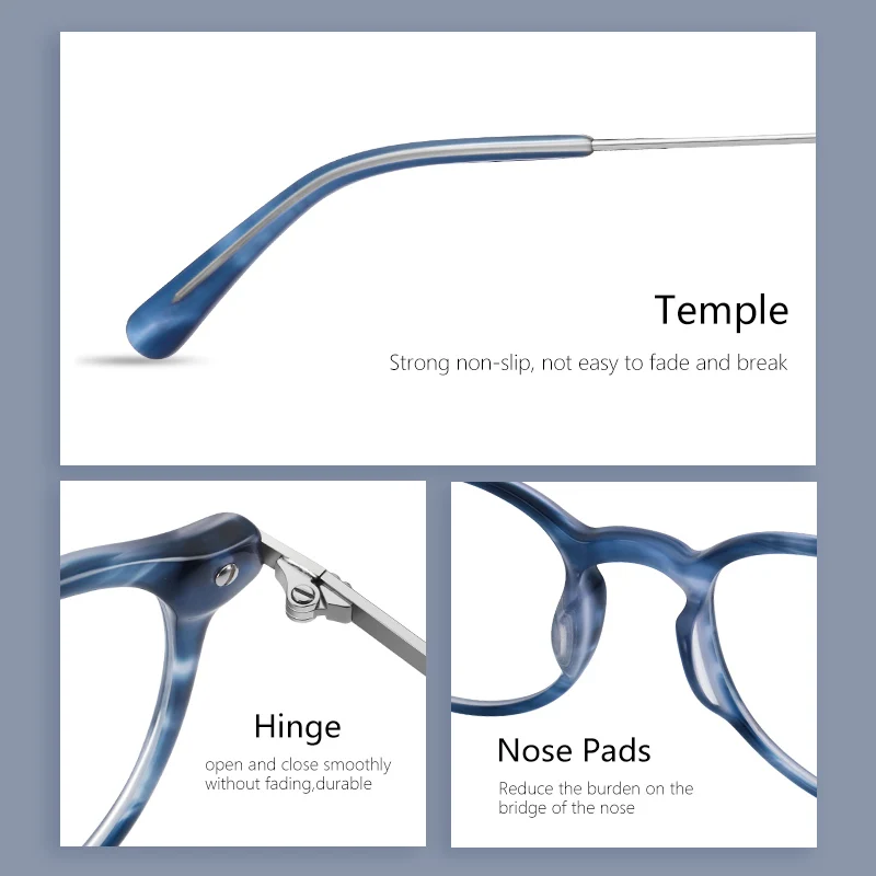 Myopia Eyeglasses ZENOTTIC Acetate Prescription Men Women Round Optical Frames Photochromic Hyperopia Computer Eyewear