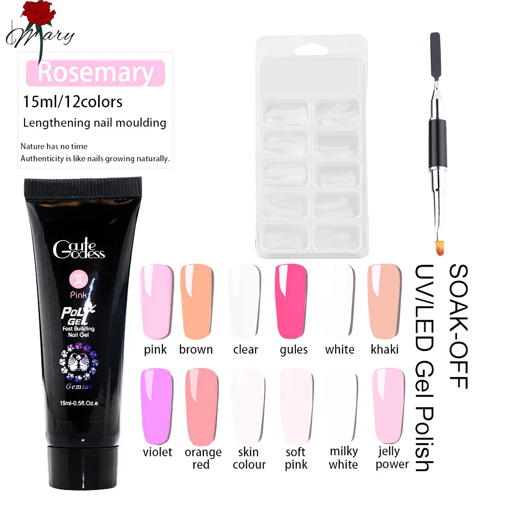 

Rosemary Poly Gel Soak off UV Acryl Gel Quick Building Finger Extension Nail Gel Camouflage UV LED Hard Builder Gel 12 Colors