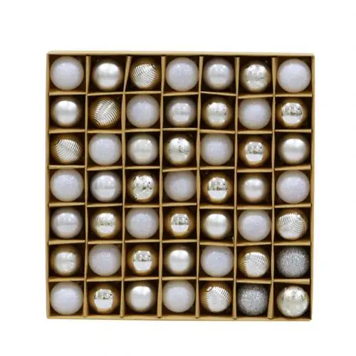 Platinum 49 шт./компл. изысканные круглые блестящие Рождественские шары кулон фестиваль вечерние Mall Рождественский подвесной Декор рождественские украшения - Цвет: Platinum