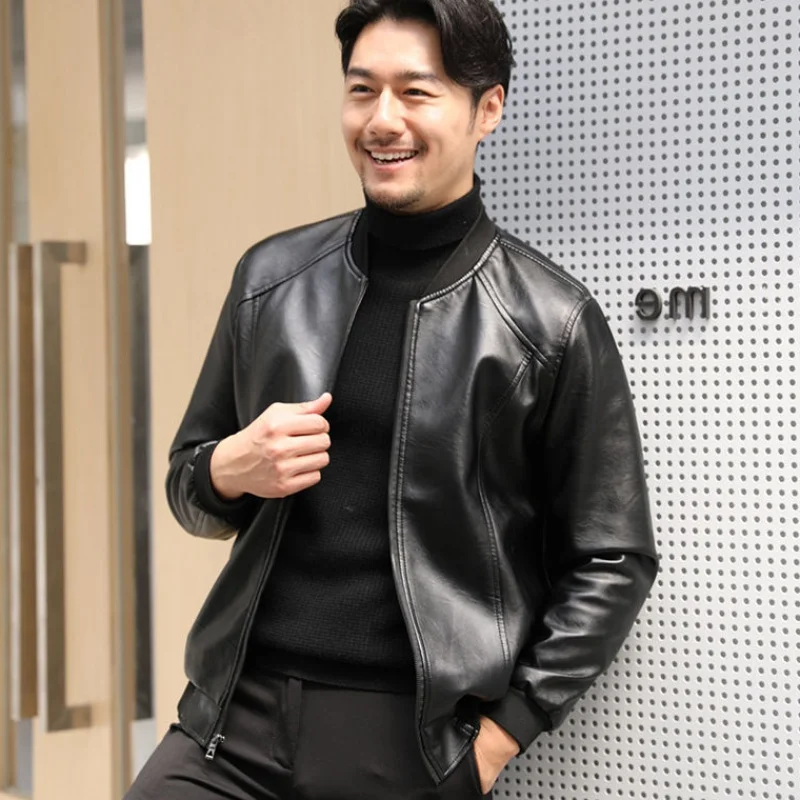 

Spring And Autumn New Boyfriends Leather Clothes Young Men's Casual Jacket Business PU Leather Boy Motorcycle Leather Clothes