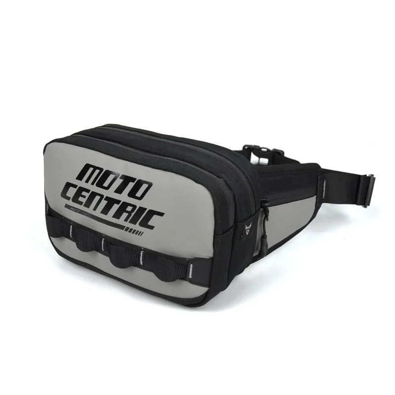 

New Motorcycle Waist Bag Fashion Locomotive Grey For Men Motorcycle Bag Waterproof Chest Packages Unisex Belt Bag