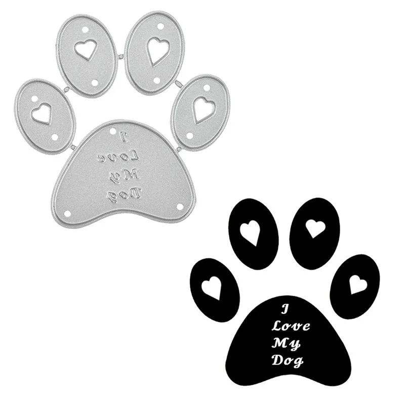 DiyArts I Love My Dog Вырубные штампы с надписью «I Love My Dog», новинка, штампы для скрапбукинга, тиснения, трафареты, вырубные металлические штампы