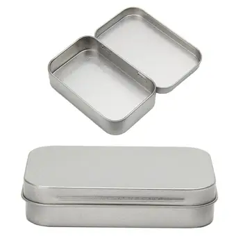 

Metal Tin Silver Flip Small Storage Box Case Organizer For Money Coin Candy Keys