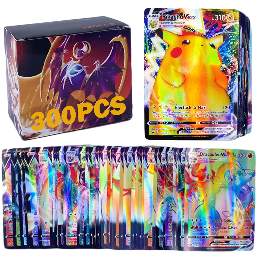 TOMY-Cartas coleccionables de Pokemon GX VMAX para niños, juego de cartas de batalla, versión francesa