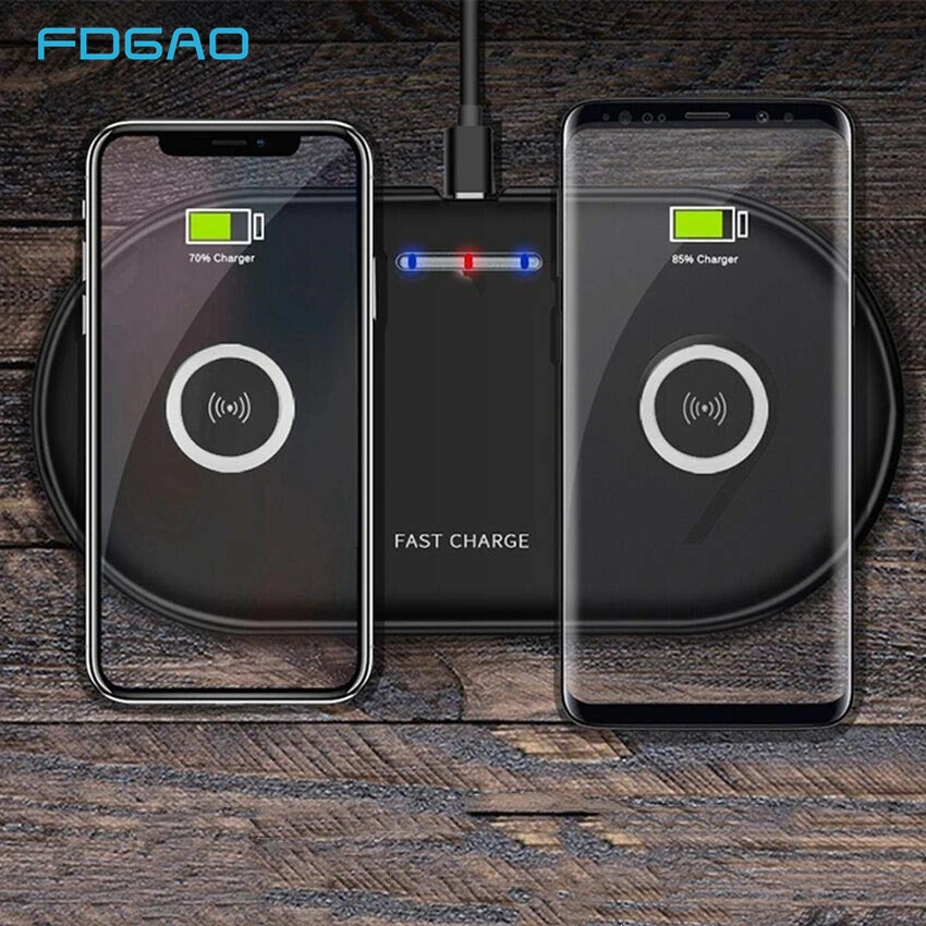 FDGAO Dual 10 Вт Qi Беспроводное зарядное устройство для быстрой зарядки для iPhone 11 Pro X XS Max XR 8 для samsung S8 S9 S10 Note 10 9 New AirPods