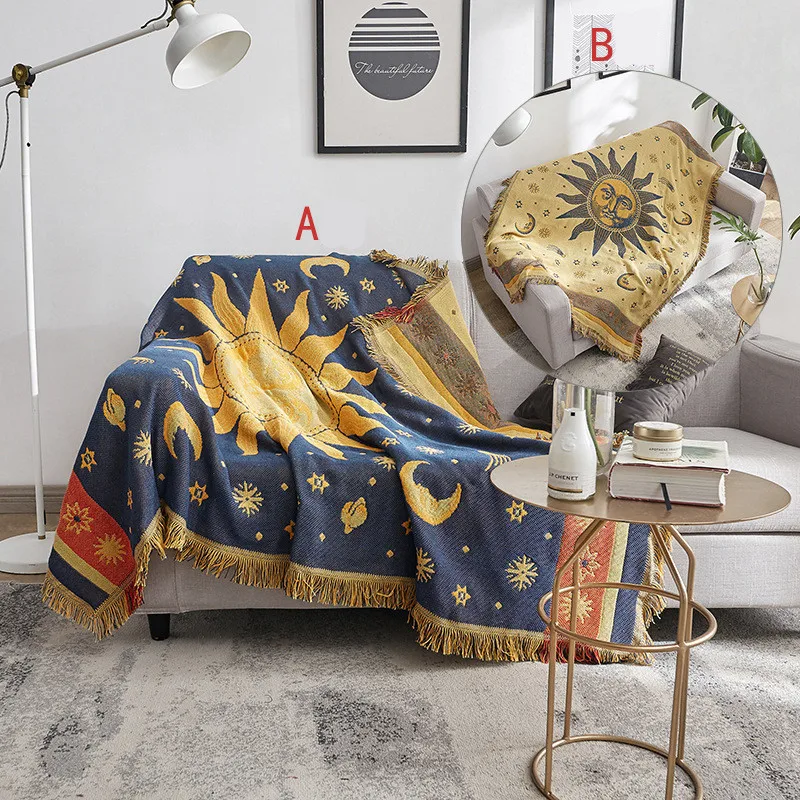 

European-style four seasons cotton sofa towel, cover cloth, three-layer thick thread blanket, cotton thread woven sofa cushion