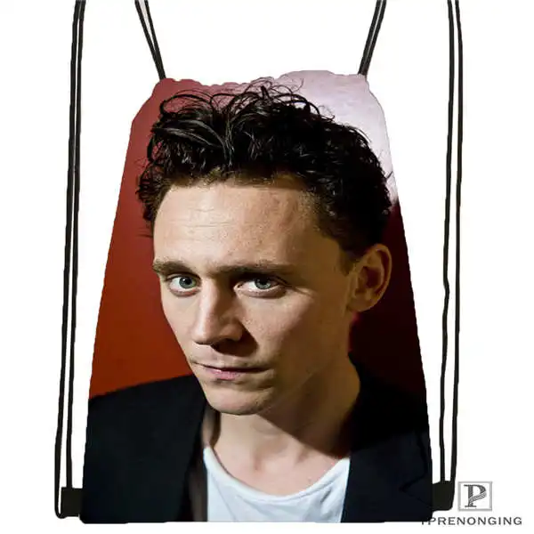 Пользовательские Tom_Hiddleston_Cannes@ 01-походная сумка на шнурке милый рюкзак для детей(черная спинка) 31x40 см#180611-01-36 - Цвет: Drawstring Backpack