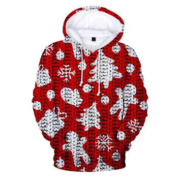 

Christmas Hoodie for children's sweatshirts Happy New Year Hoodies in Men's/women's pullovers christmas print high quality tops