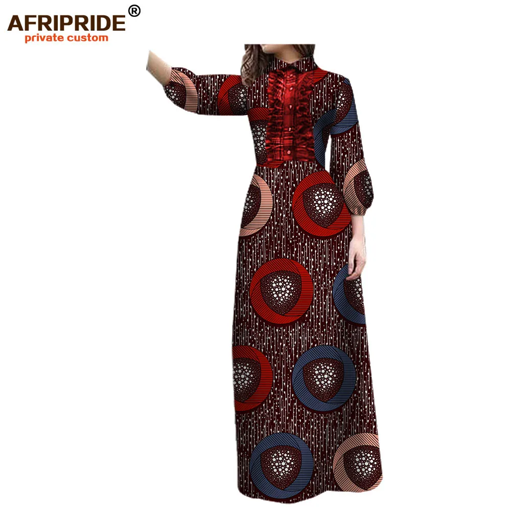 Весенний Повседневный свободный стиль платье для женщин AFRIPRIDE три четверти рукав длиной до щиколотки женское платье с оборками на груди A1825007 - Цвет: 333X