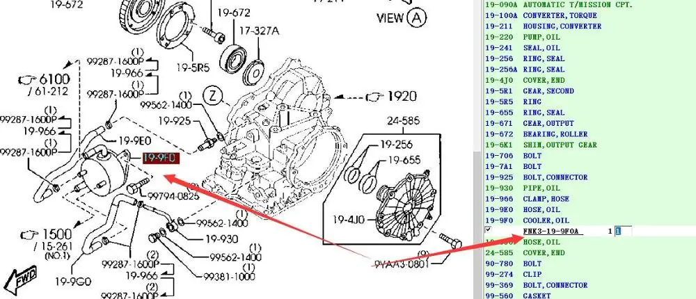 Коробка передач маслоохладитель FNK3-19-9F0 для mazda 3 BK BL 2.0L mazda 5 CR