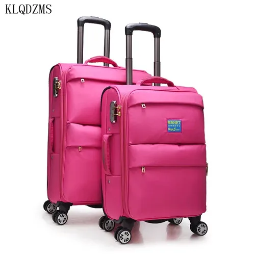 only 1 luggage KLQDZMS Высокая емкость Водонепроницаемый Оксфорд прокатки багаж Спиннер для мужчин бизнес бренд чемодан колёса для женщин тележка для каюты сумка - Цвет: only 1 luggage