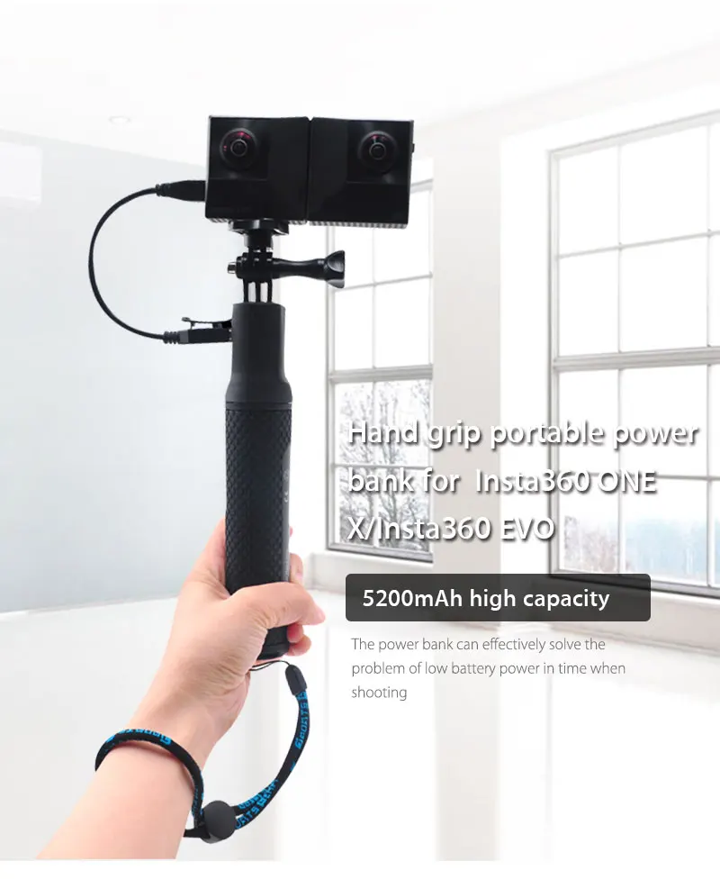 Power bank рукоятка для Insta360 ONE X& EVO селфи палка для рук Gaip зарядное устройство концентратор USB выход для Insta 360 Gopro 45