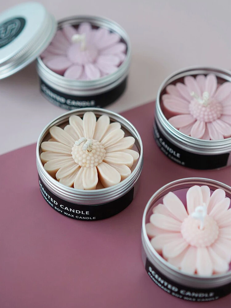Daisy Scented Candle Material Daisy Silicone Mold Tinplate Aluminum Box for Candle Making Kit silicone mold,silicone candle mold,aromatherapy candle mold,silicone candle molds,candle mold
