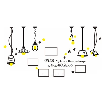

3D Acrylic Wall Stickers Creative European Chandelier Mural Background Wall Photo Frame Modern Home Decoration Stickers