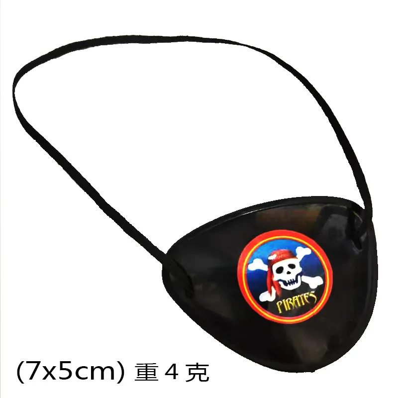 Pirate Eye Patch One-eyed Dragon Props Skull Double Knife Pattern Halloween Pirate Toy Eye Patch